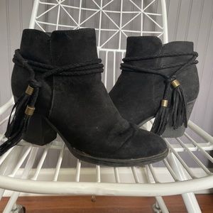Black suede booties